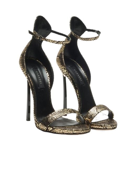 Casadei Metallic Sandale Blade Goldfinger
