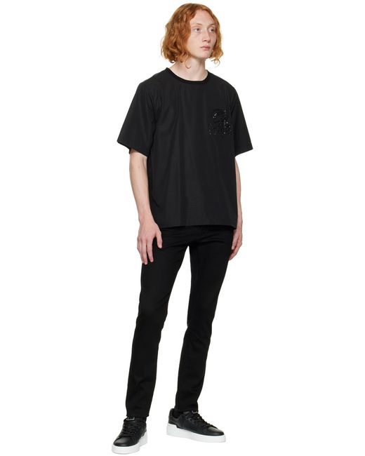 DSquared² Black Logo-Patch Slim-Fit Jeans for men