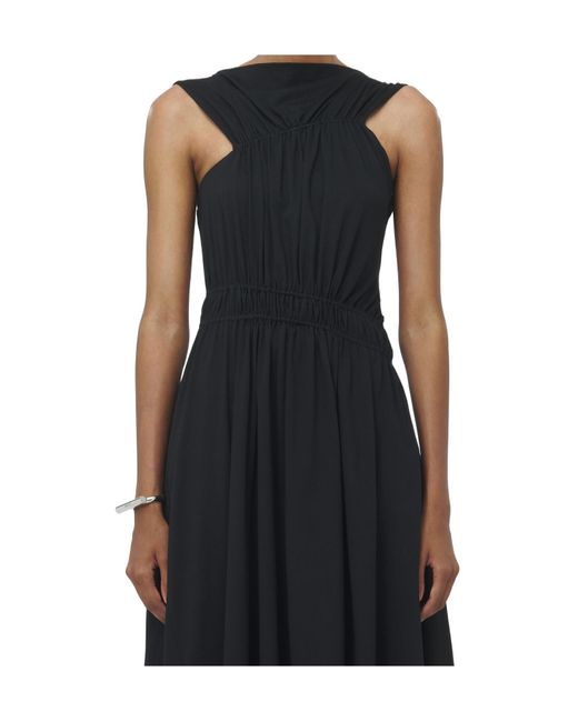 McQueen Black Boat-Neck Sleeveless Dress