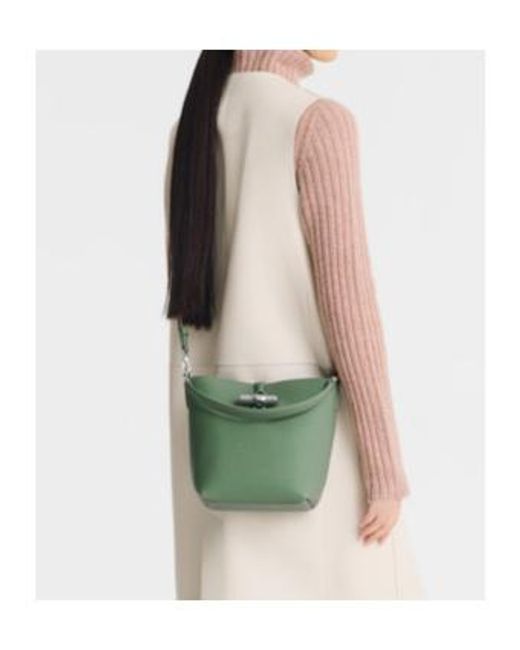 Longchamp Green Le Roseau Xs Bucket Bag