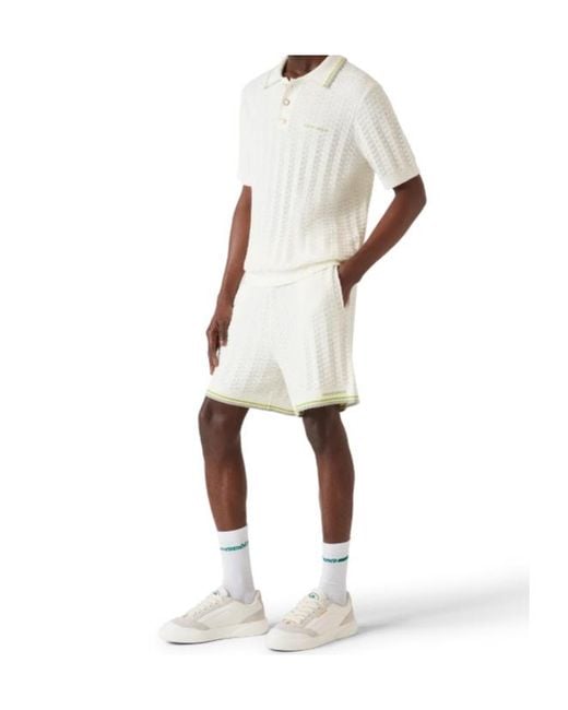 Casablanca White Tennis Boucle Polo Shirt for men