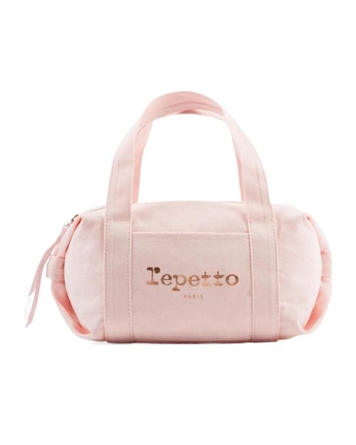 Repetto Pink Cotton Duffle Bag Small