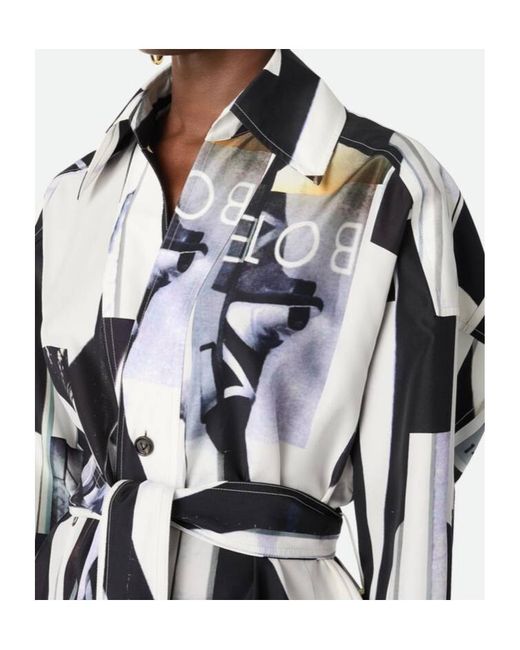 Bottega Veneta Silk Printed Dress in White | Lyst