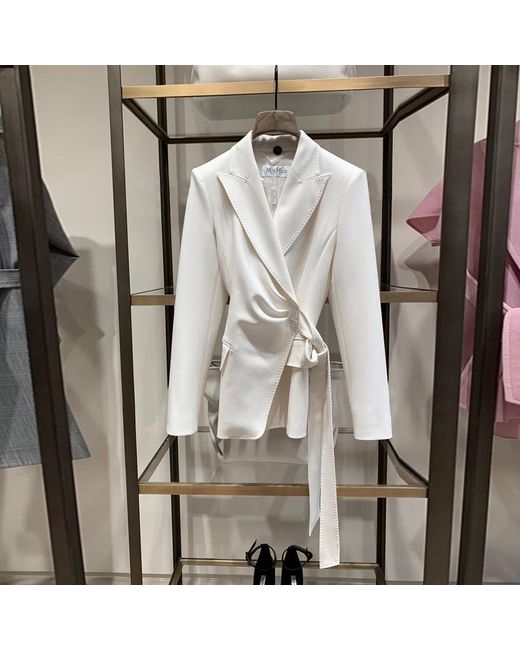 Max Mara White Lapel Design Suit Jacket