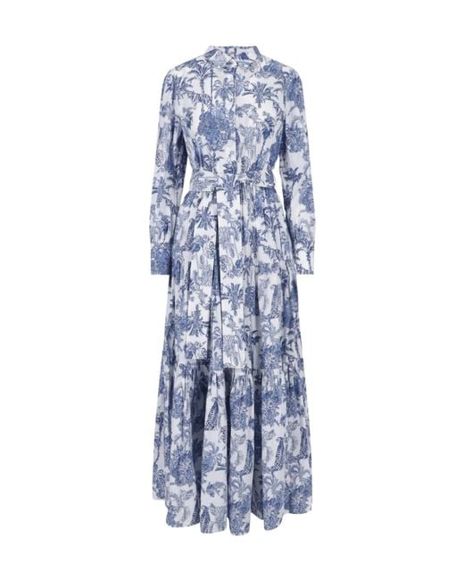 Mc2 Saint Barth Blue Long Sleeve Dress