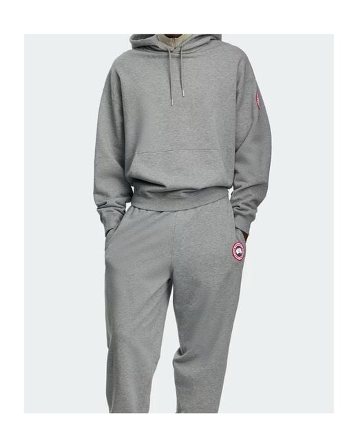 Canada Goose Gray Rove Drawstring Hoodie for men