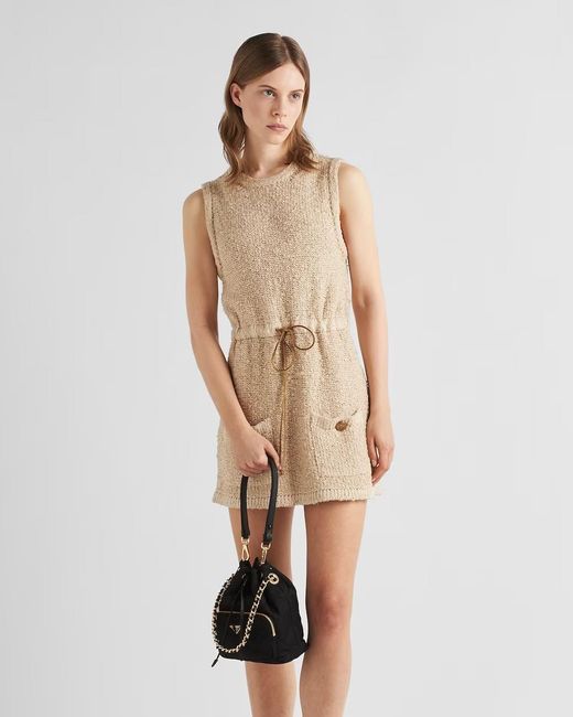 Prada Black Quilted Chain-Linked Bucket Bag