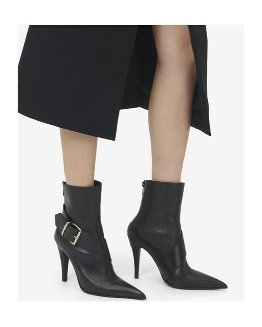 McQueen Black Heron Buckle Boots