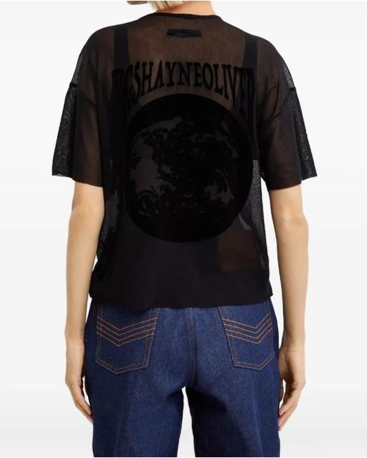Jean Paul Gaultier Black Short-Sleeves Tulle T-Shirt
