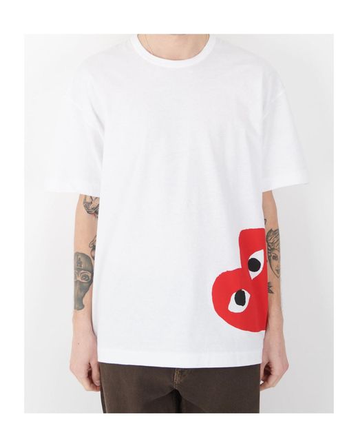 COMME DES GARÇONS PLAY White Short-Sleeved T-Shirt for men