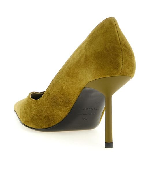 Le Silla Green Vivienne V-Neck Heeled Pumps