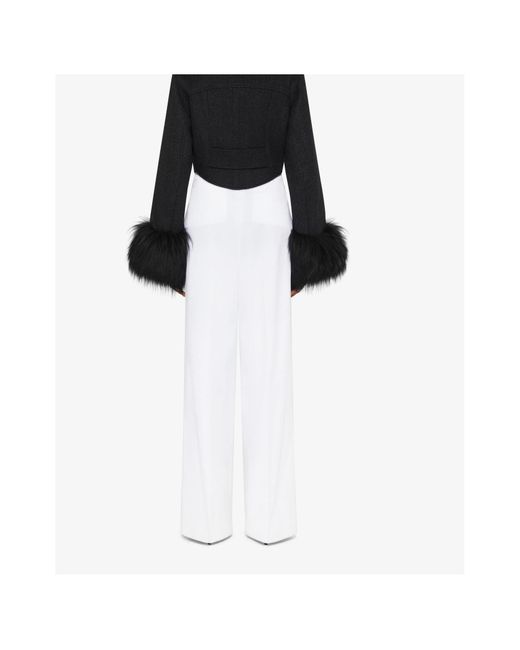 Givenchy White Cotton Wide-Leg Trousers
