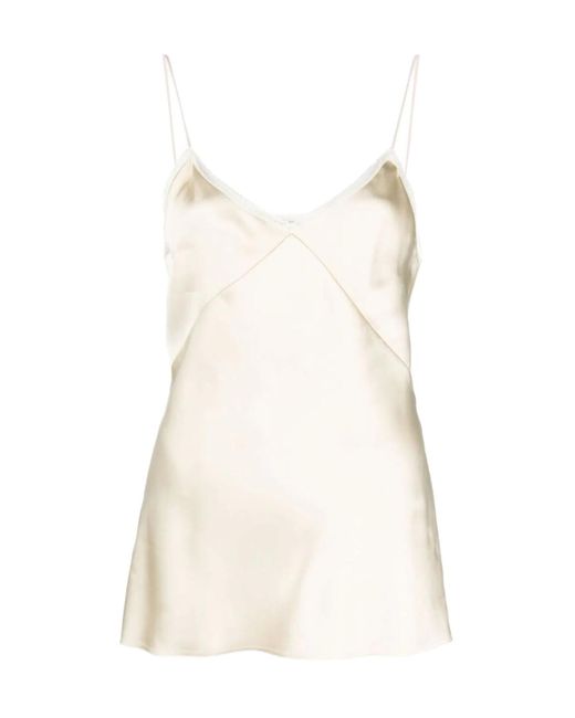 N°21 Natural Spaghetti-Straps Satin-Finish Top