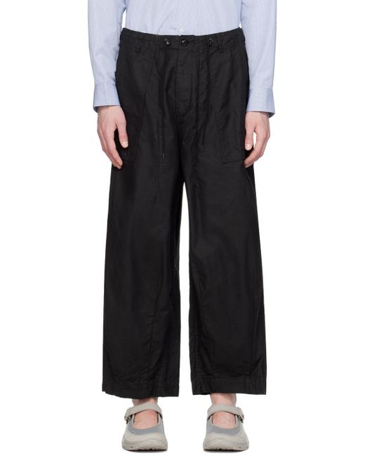 Needles Black Drawstring Loose-Fit Pants for men