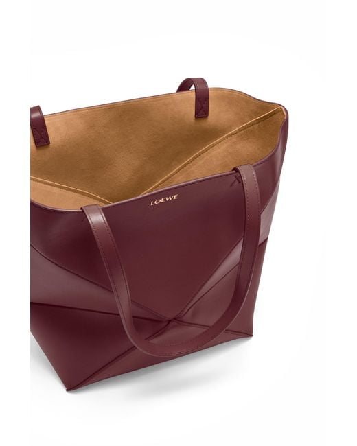 Loewe Red Puzzle Fold Tote Bag