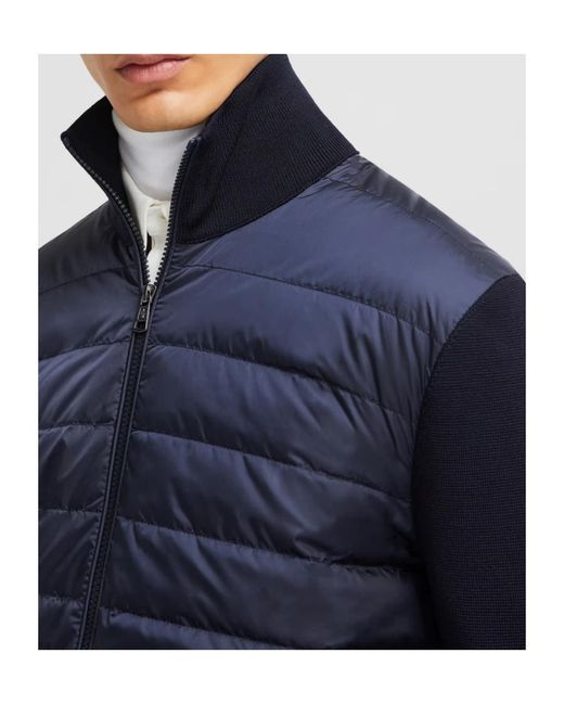 Moncler Blue Long-Sleeved Padded Cardigan for men