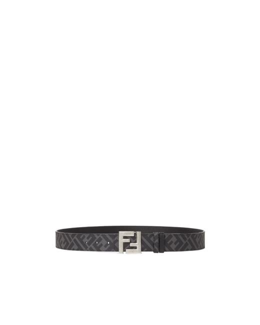 Fendi White Squared Ff Reversible Belt for men