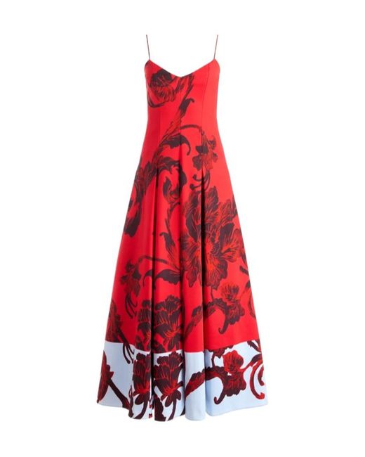 Alice + Olivia Red Isabelle Midi Dress