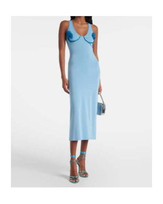 Nensi Dojaka Blue Cosimina Floral Midi Dress