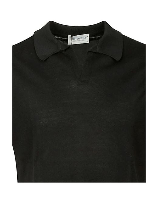 John Smedley Black Noah Polo Shirt for men