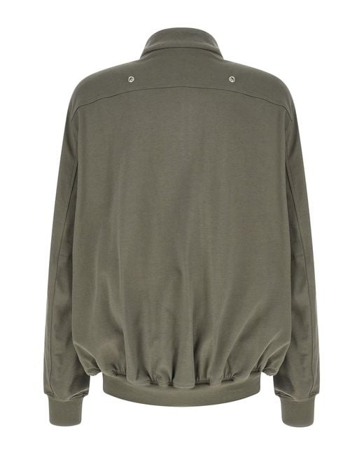 Rick Owens Green Hollywood Flight Zip Sweatshirt for men