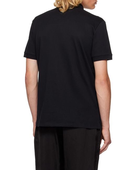 McQueen Black Logo Tape Polo Shirt for men