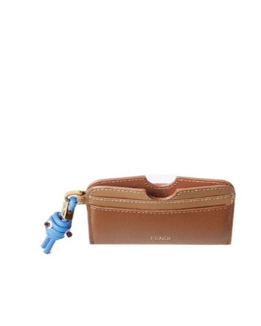 Fendi Brown Ff Diamonds Card Case