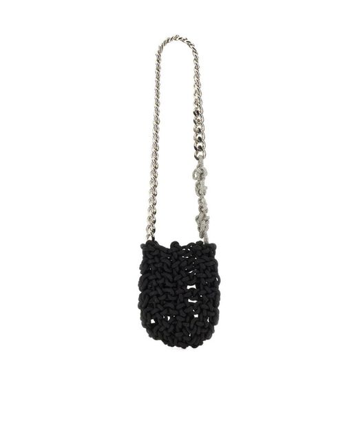 Kara White Knot Chain Crossbody Bag