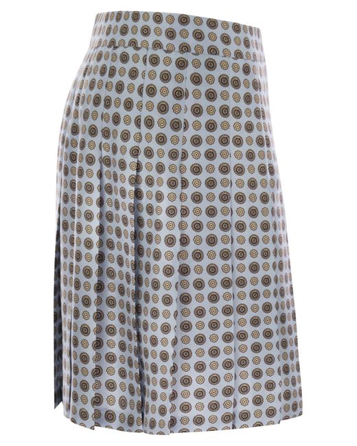 Max Mara Gray Studio Madison Pleated Skirt