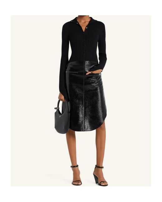 Courreges Black Ribbed Cardigan