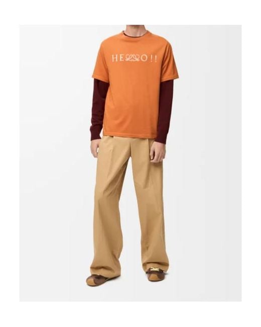 Loewe Orange Logo Printed Regular Fit T-Shirt for men