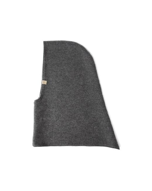 Brunello Cucinelli Gray Logo Patch Flannel Balaclava