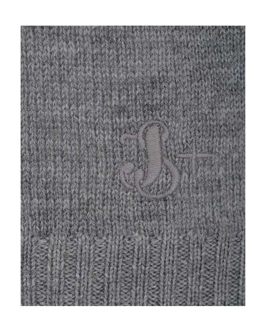 Jil Sander Gray Ribbed-Detail Crewneck Sweater
