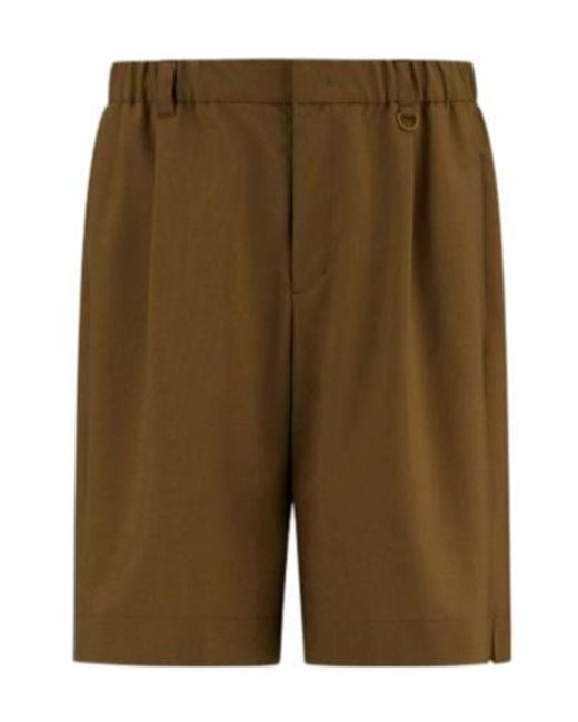 Herno Green Laminar Elastic-Waist Tailored Shorts for men