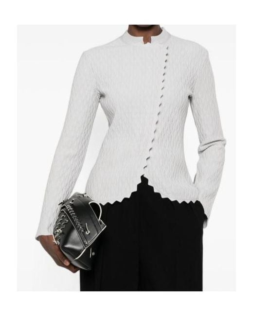 Emporio Armani White Long-Sleeved Casual Jacket