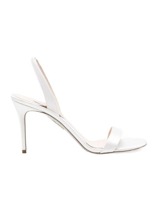 Aquazzura White 85 Mm So Nude Sandals