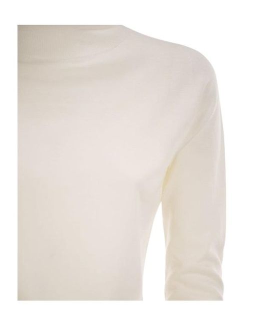 Fabiana Filippi White Turtleneck Knit Top