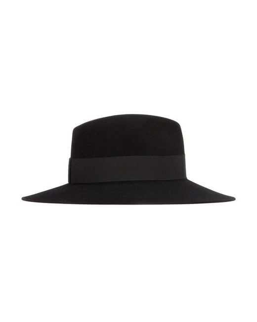 Maison Michel Black Henrietta Fedora Hat