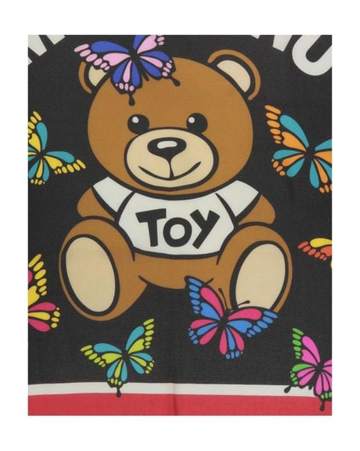 Moschino Red Logo Scarf