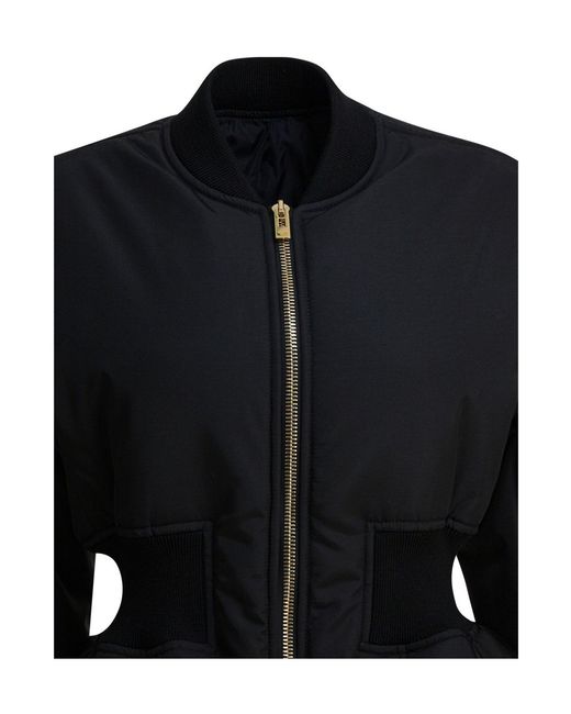 Alaïa Black Alaïa Zipped Bomber Jacket