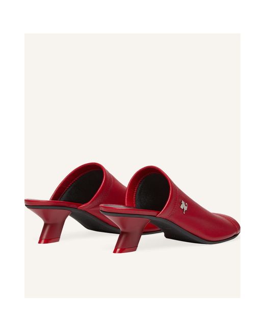 Courreges Red Leather Mules