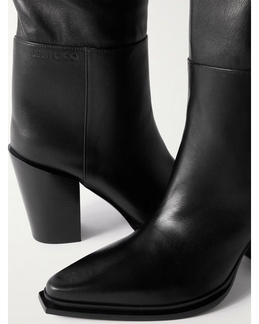 Jimmy Choo Black Western-Style Over-The-Knee Boots
