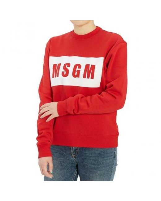 MSGM Red Logo Details Sweater