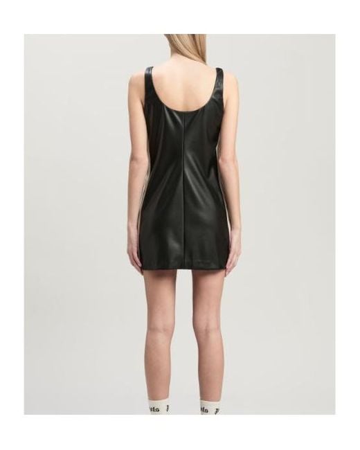 Palm Angels Black Logo Embroidered Sleeveless Mini Dress