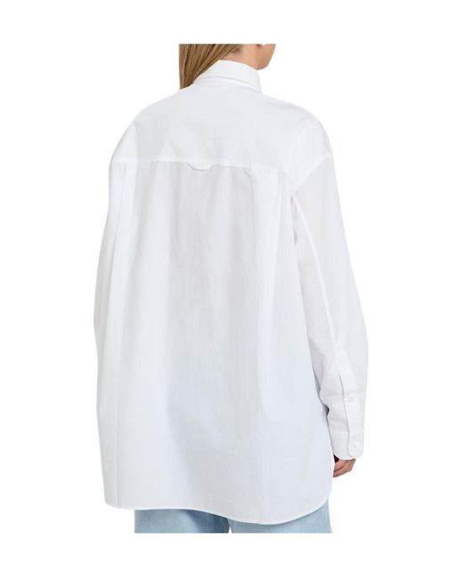 Agolde White Solid-Colour Cotton-Poplin Shirt