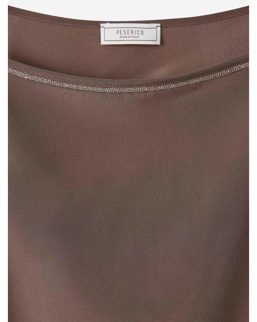 Peserico Brown Sleeveless Tank Top