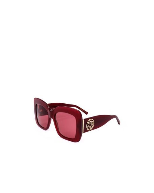 Elie Saab Pink Square Frame Sunglasses