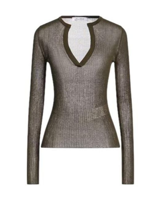 Max Mara Gray Solid Lightweight Knit Sweater