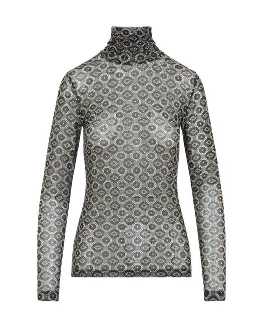Dries Van Noten Gray Turtleneck Long Sleeved T-Shirt