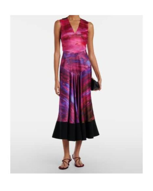 Roksanda Purple Printed Midi Dress